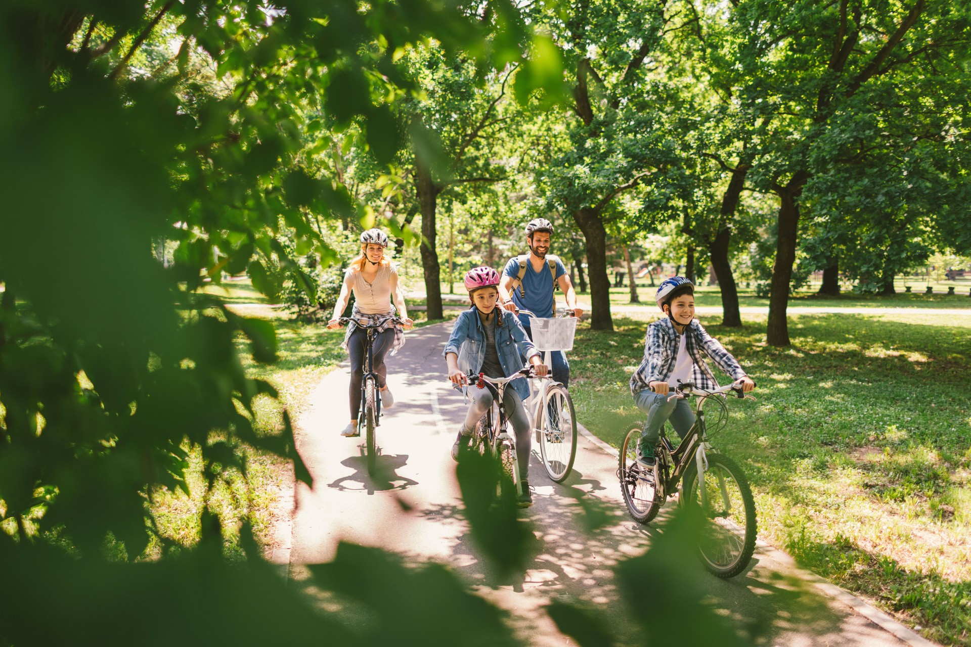 Familie Reiten Fahrräder